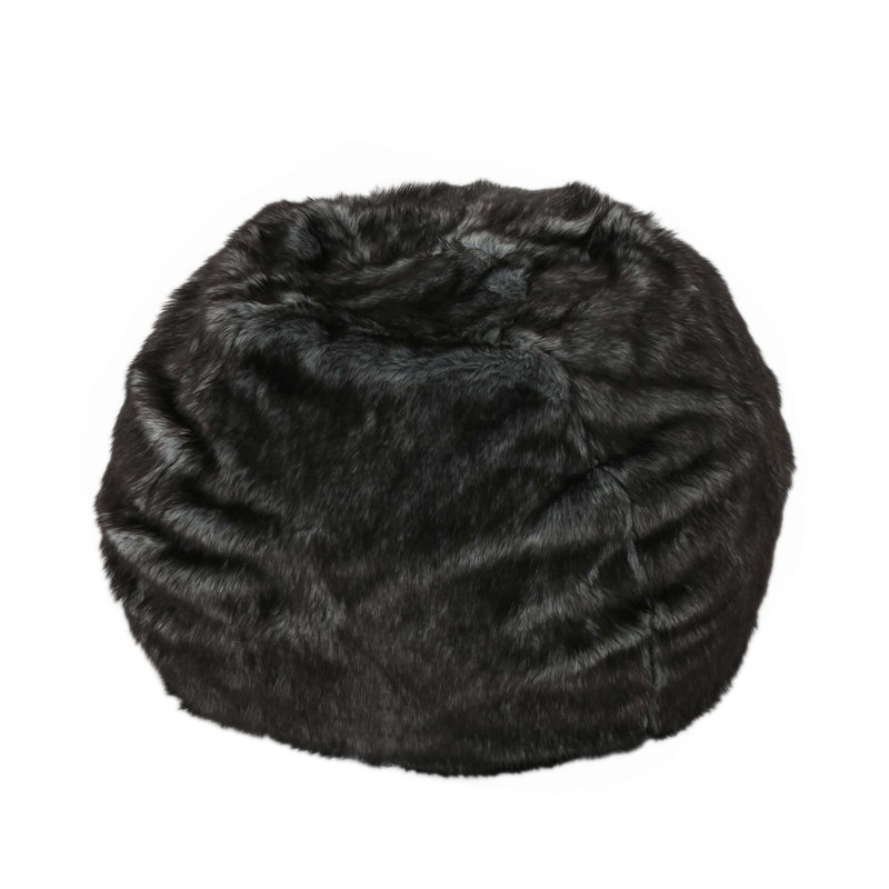 Canapé à billes 3 po, Fausse fourrure noire et blanche