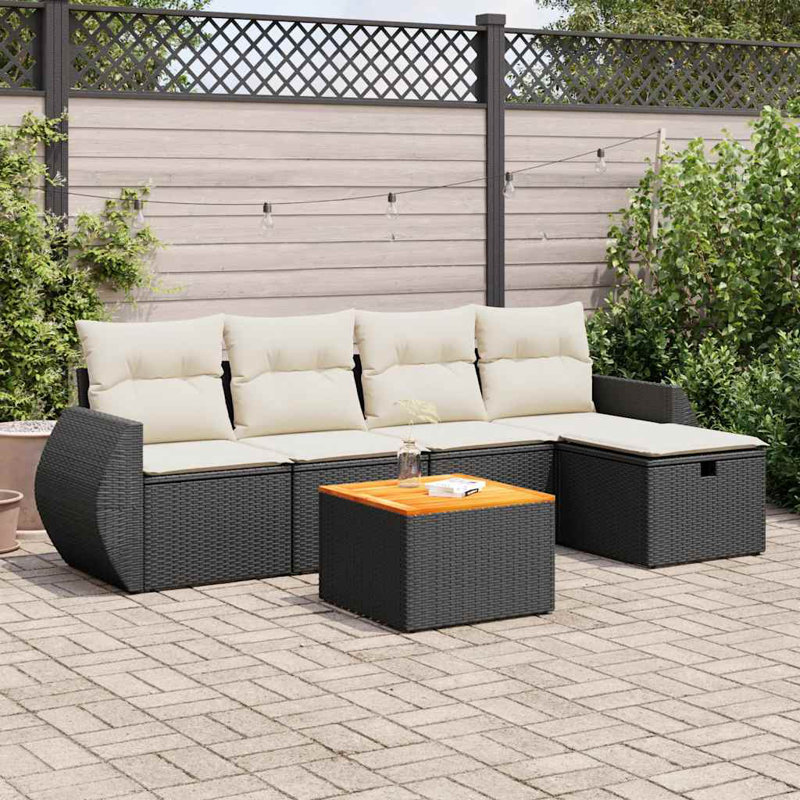 Ensemble de canapé de jardin en rotin PE 6 pièces Vidaxl