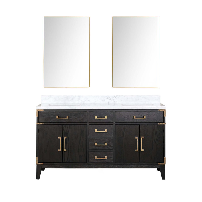 Double Bath Vanity With Mirrors, 60"