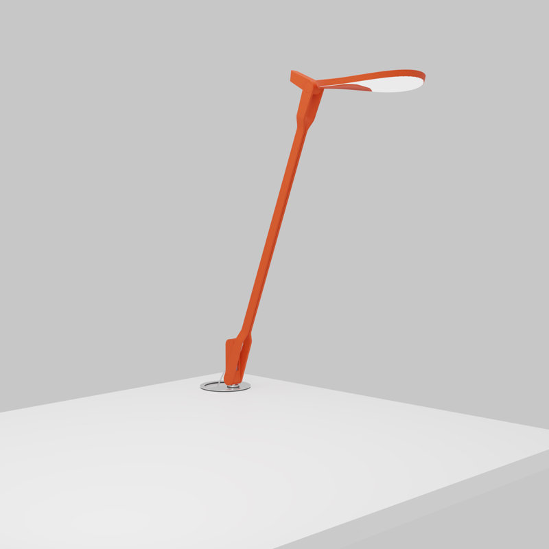 Adjustable Matte Orange LED Clip-on Desk Lamp with USB