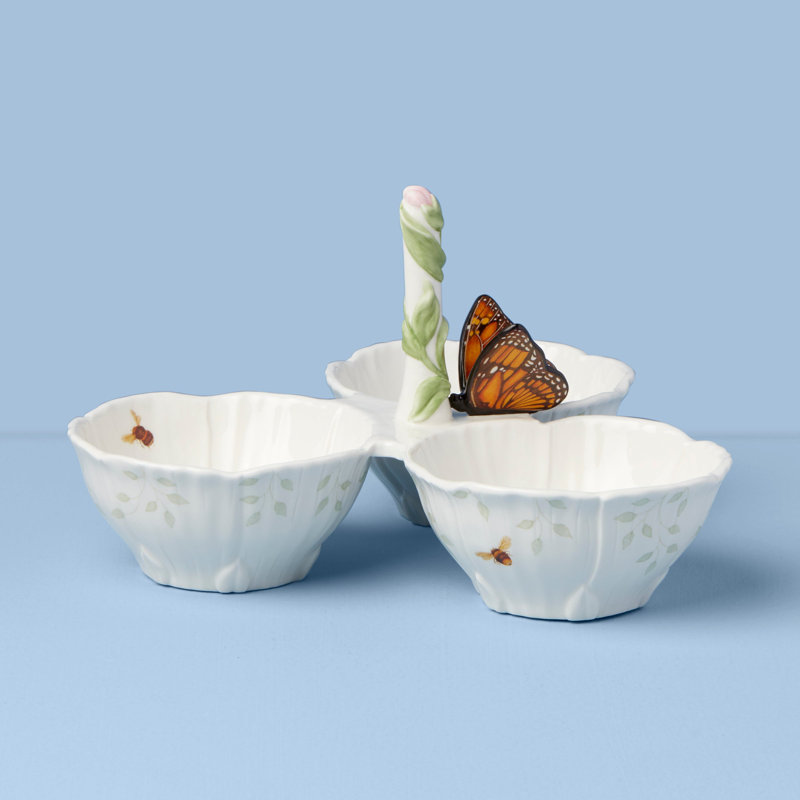 Lenox Butterfly Meadow Floral 3-Section Server