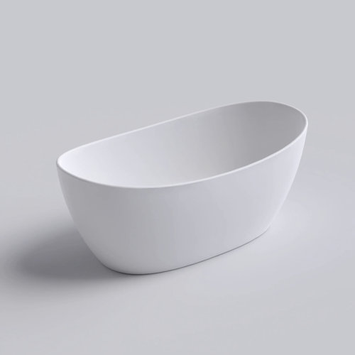 Bloomfield 56 in Acrylic Freestanding Double Ended Soaking Bathtub with Drain and Overflow Included in White Bloomfield 56 in Acrylic Freestanding Double Ended Soaking Bathtub with Drain and Overflow Included in White