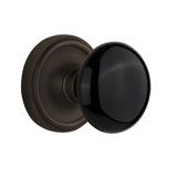 Classic Rosette with Black Porcelain Door Knob