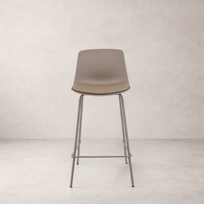 Tabouret de comptoir en plastique AGATA, brun