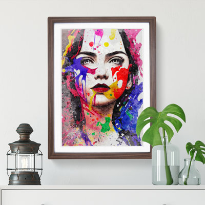 Paint Splashed Woman - Framed Print
