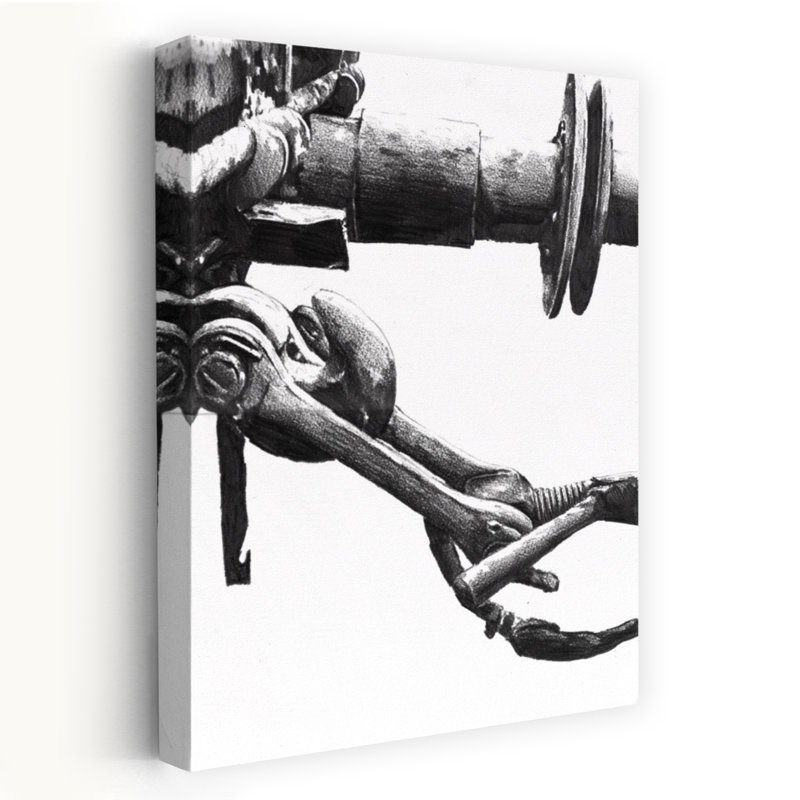 Impression d'art industriel abstrait industriel complexe, 24" H x 16" W