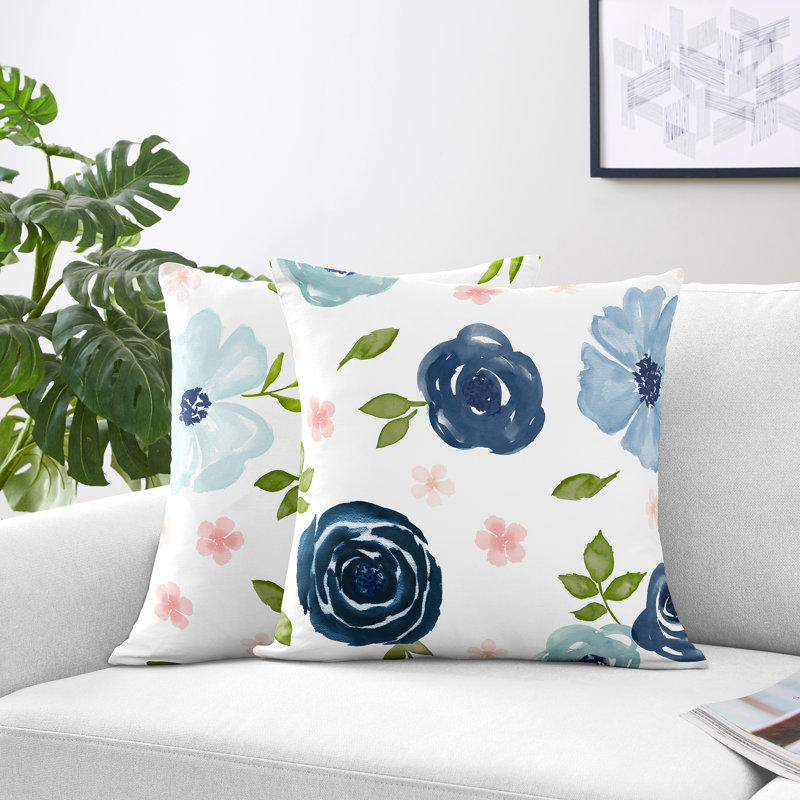 Housses de coussin décoratives carrées en microfibre brossée Watercolor