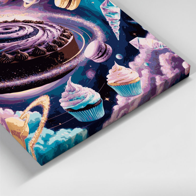 Desserts, galaxie, desserts, toile mauve, art mural, H 12 po x l 12 po
