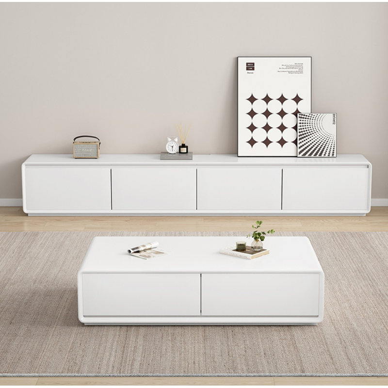 Crédence de rangement l 86,6 po Modern Modern, Blanc