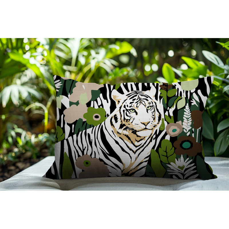 Oreiller rectangulaire réversible intérieur / extérieur Wilo Tiger, Beige, H 25 po x l 18 po