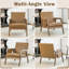 Fauteuil d'appoint en cuir Mid-Century moderne avec structure en bois-435501119