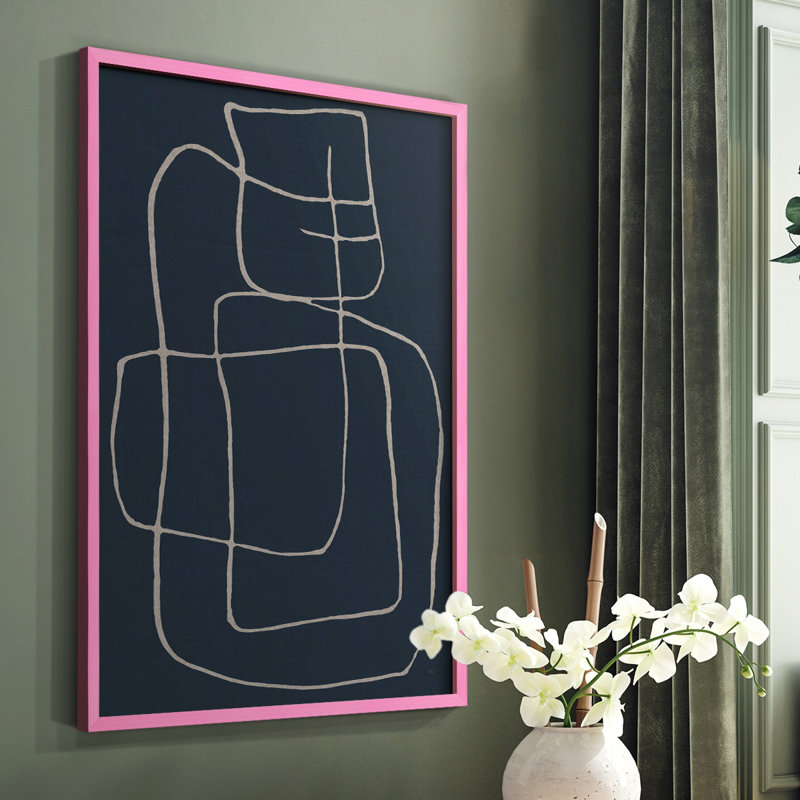 Shapes and Night Sky II, reproduction encadrée - bois massif, Cadre simple noir, H 20 po x l 16 po