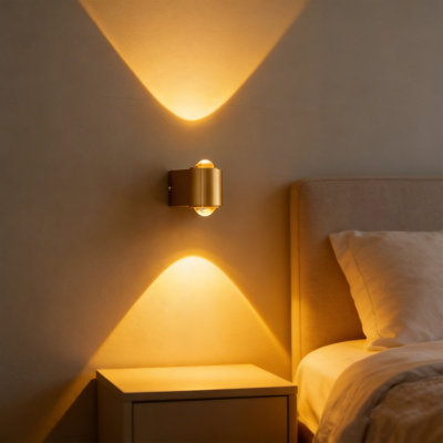 Modern Solid Brass Up and Down Wall Sconce, Minimalist Decorative Lighting for Hallway, Bedroom, and Living Room