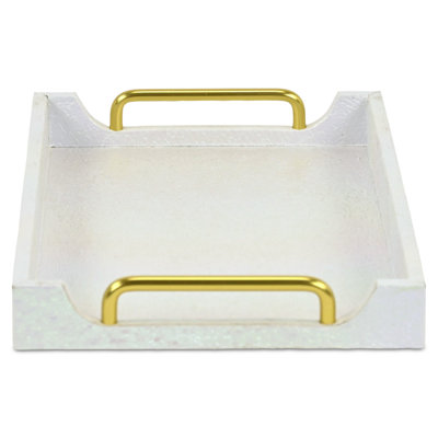 Nimue Seascale Pattern Iridescent Tray With Gold Hardware