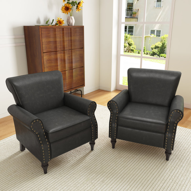 Fauteuil Enoks, Similicuir noir