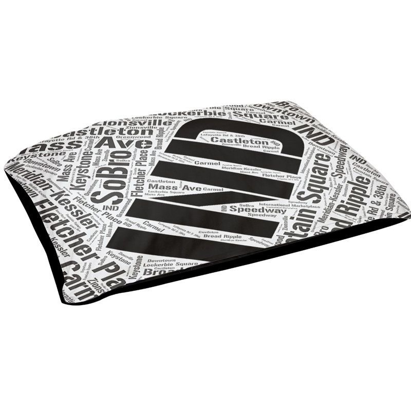 Oreiller rectangulaire designer, Grand L 50 po x l 40 po, Noir, Indianapolis