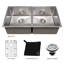 DuraSnow® ZLINE 36" Anton Undermount Double Bowl Fingerprint Resistant Stainless Steel Kitchen Sink with Bottom Grid