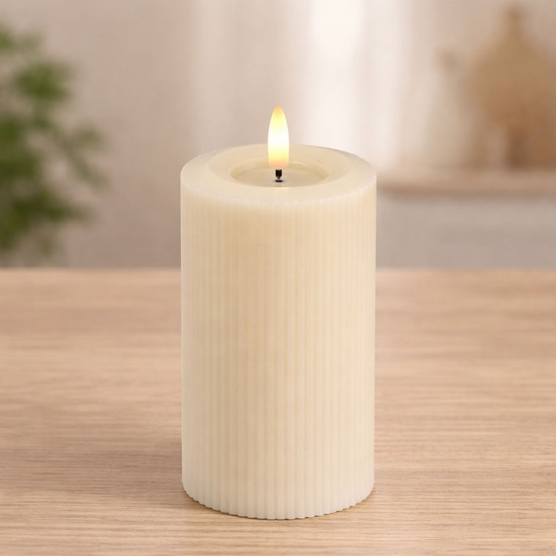 Bougie DEL FIA Wick (ensemble de 2), P 3 po x H 6 po