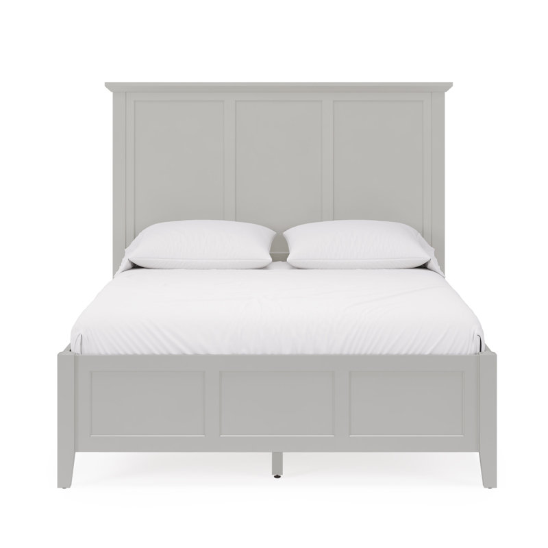Renee Solid Wood Standard Bed with Panel Headboard, Full / Double, Gray