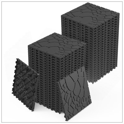 Durable Stone Texture 12 Inch Interlocking Patio Deck Tiles, Easy Install For Porch, Poolside, Balcony, And Backyard