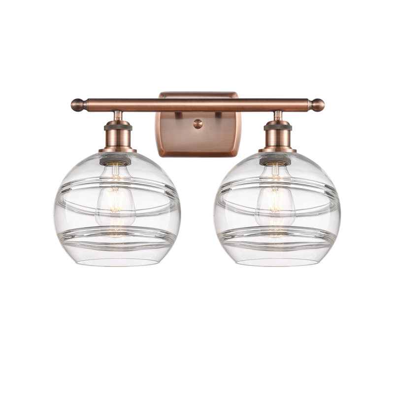 Bienes 2 - Light Dimmable Vanity Light, Clear, Antique Copper
