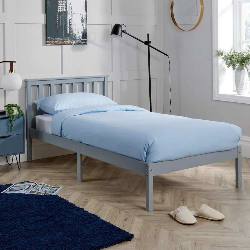 Altamont Solid Wood Low End Bed Frame, Grey, Small Double (4')
