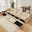 Canapés modulaires | Moderne 4 places en forme de U pour le salon, rangement caché, 2 repose-pieds mobiles | Chenille | Blé