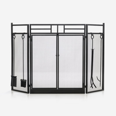Allateef Piece Iron Fireplace Tool Set