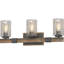 Barre d'éclairage de salle de bain ou de meuble-lavabo 3 lumières l 24 po en noyer noir Loon Peak V4373 avec abat-jour cylindrique en verre bullé transparent