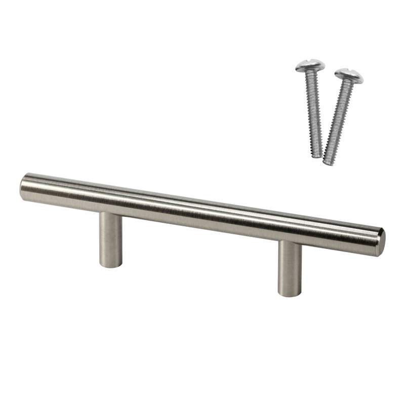 Brushed Nickel 3" Modern Solid Steel Bar Pull