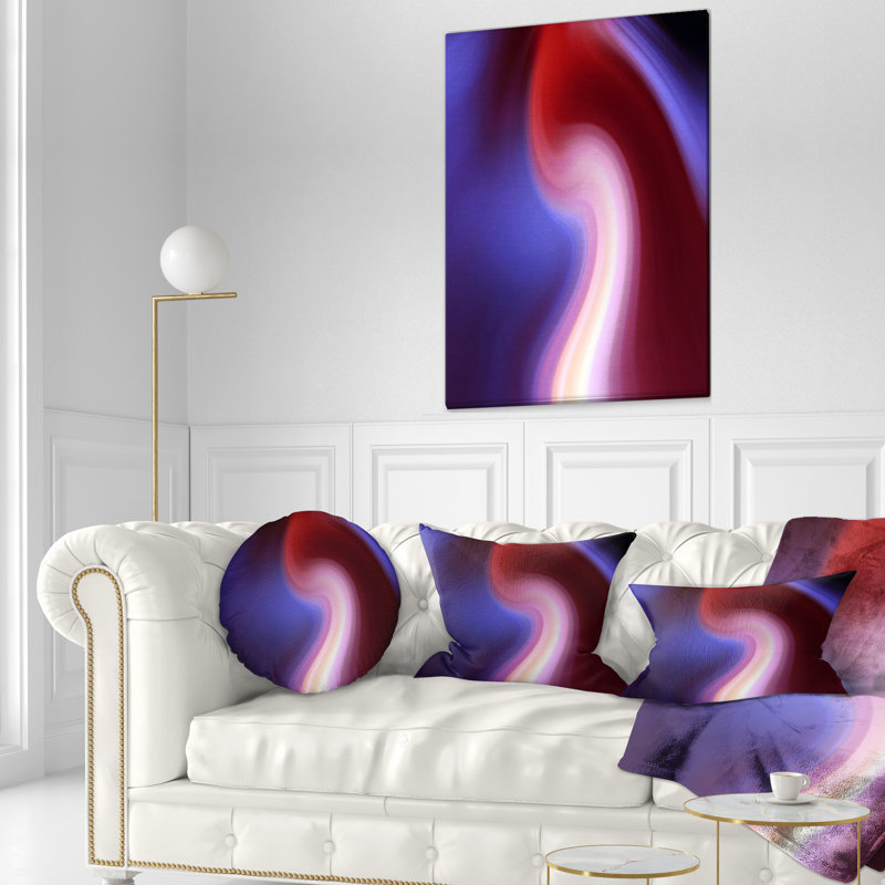 Mélange de textures rouges et bleues - Coussin imprimé abstrait