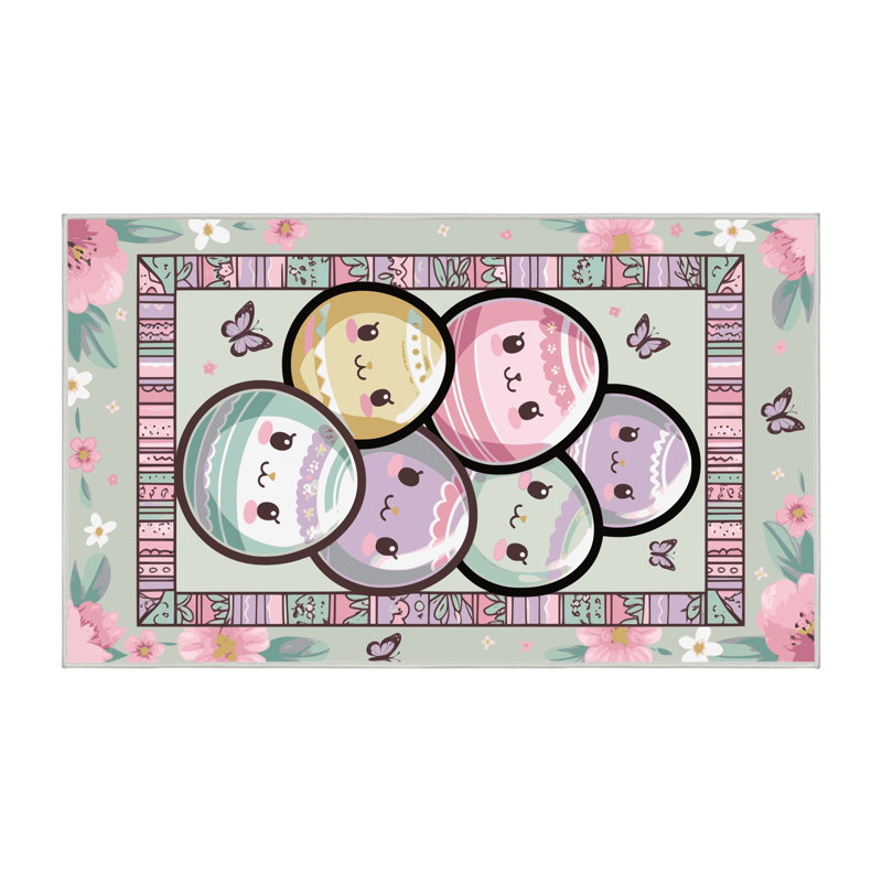 The Holiday Aisle® Easter Spring Holiday Rug, Rectangle 8' x 12'