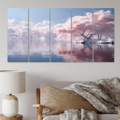 Winter Lake Reverie I - Landscapes Wall Decor - 5 Equal Panels