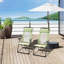 Set of 2 Folding Garden Chairs with Armrests, 5-Position Adjustable High Back, All Weather Texteline Seat Green