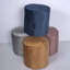 Pouf cylindrique gris étain
