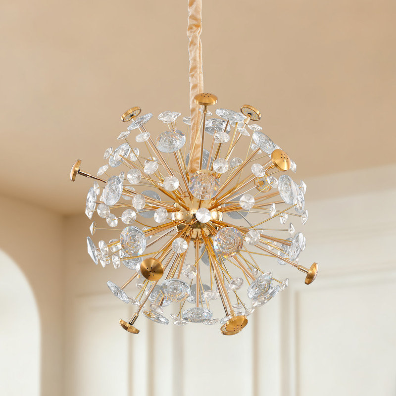  Crystal Chandelier for Dining Room, 12-Light Modern Ceiling Light with Clear Crystal, Adjustable Colour Temperature 3000K-6000K,Includes G4 Bulbs,Clear