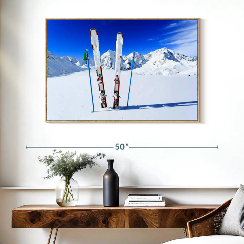 Équipement de ski, Cadre flottant en bois naturel, 40 po x 27 po