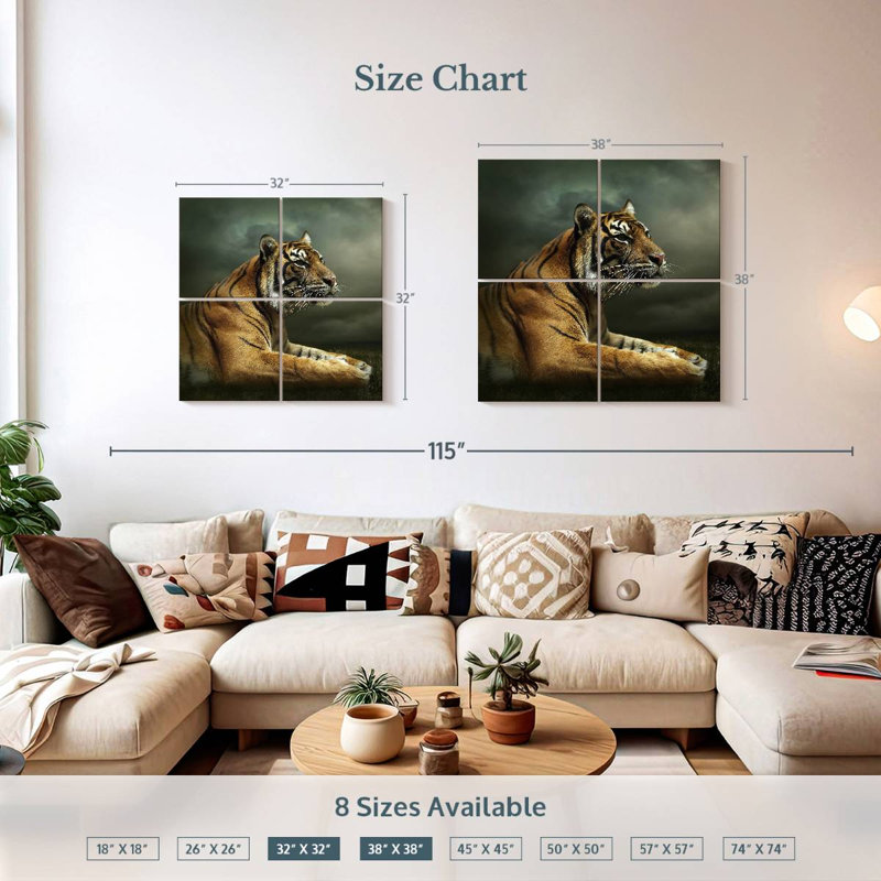 Brampt Stoic Tiger, 38'' H x 38'' W
