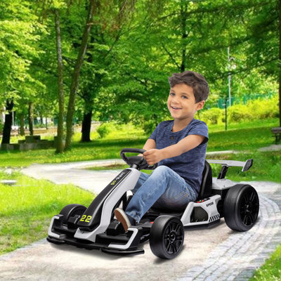 24V Kids Electric Go Kart, 300W Dual Motor Ride-On Car, Drift & Sport Modes, Adjustable Chassis Length, EVA Tires, Safe Outdoor Racing Vehicle for Children Aged 6-12