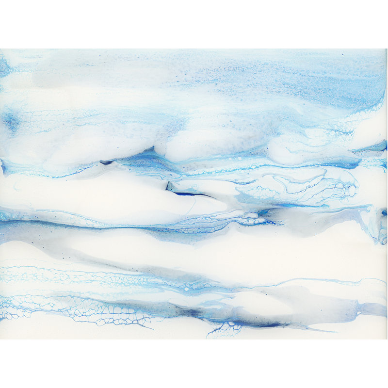 «Terrain» par Carla White - Peinture, H 25 po x l 33 po, Toile encadrée noire