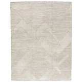 Plateau Hand Knotted Abstract Area Rug in Neutral/White
