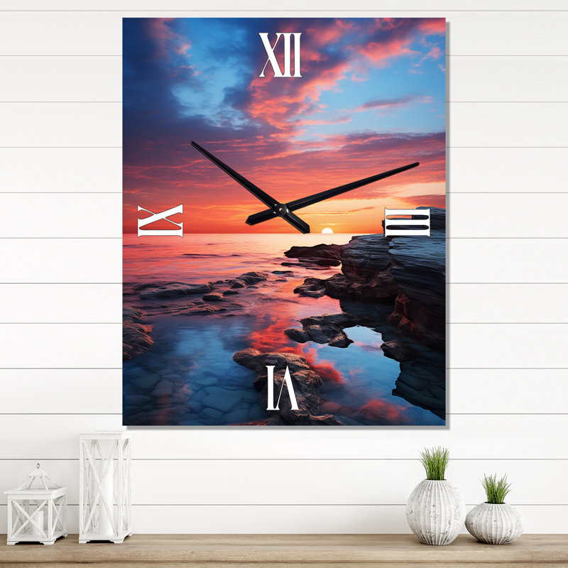 Coastal Serenity III - Très grandes horloges murales nautiques et de plage, H 32 po x l 16 po x P 1 po