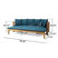 Lit de jour extensible Rustic Long Beach, fabriqué en bois avec coussins de siège rembourrés de tissu d'ameublement