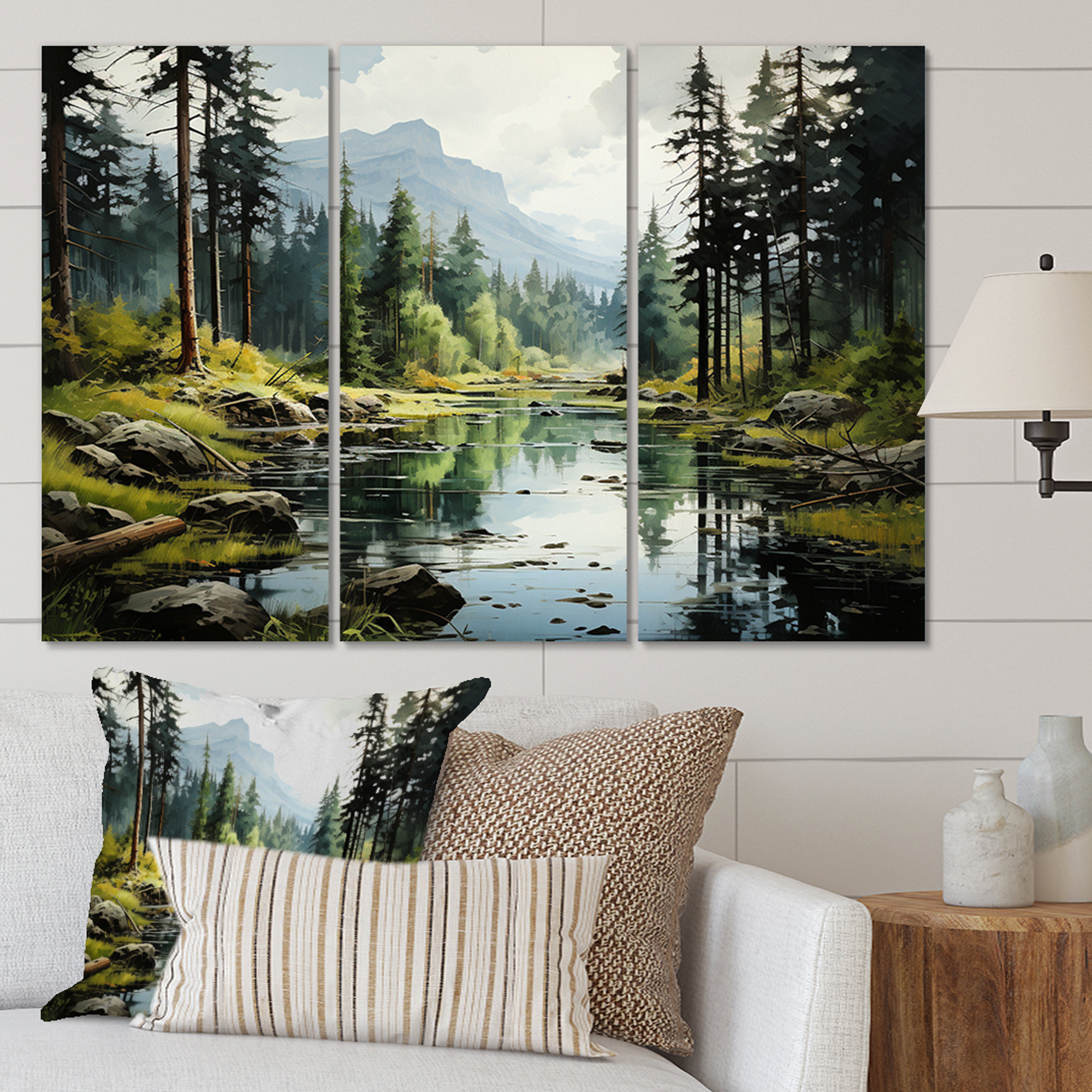 Millwood Pines Canada Whispering Pines III On Canvas 3 Pieces Print ...