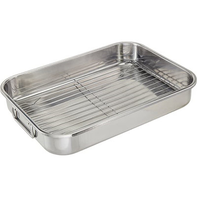 Plat à Lasagne en acier inoxydable 15,25 "avec support Cook Pro