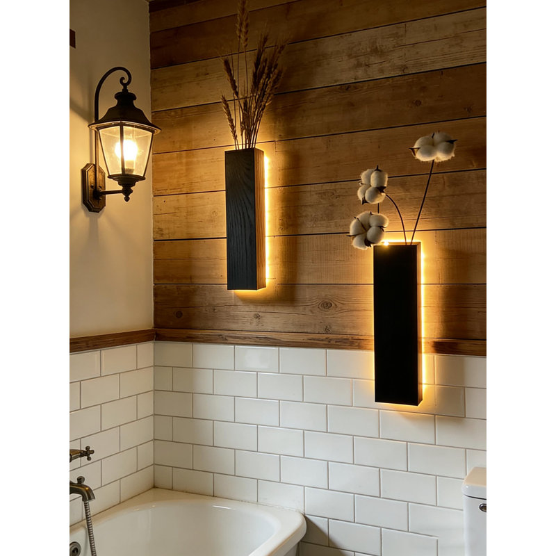 Artificial Eucalyptus With Led Lights Wall Decor Planters 2pcs