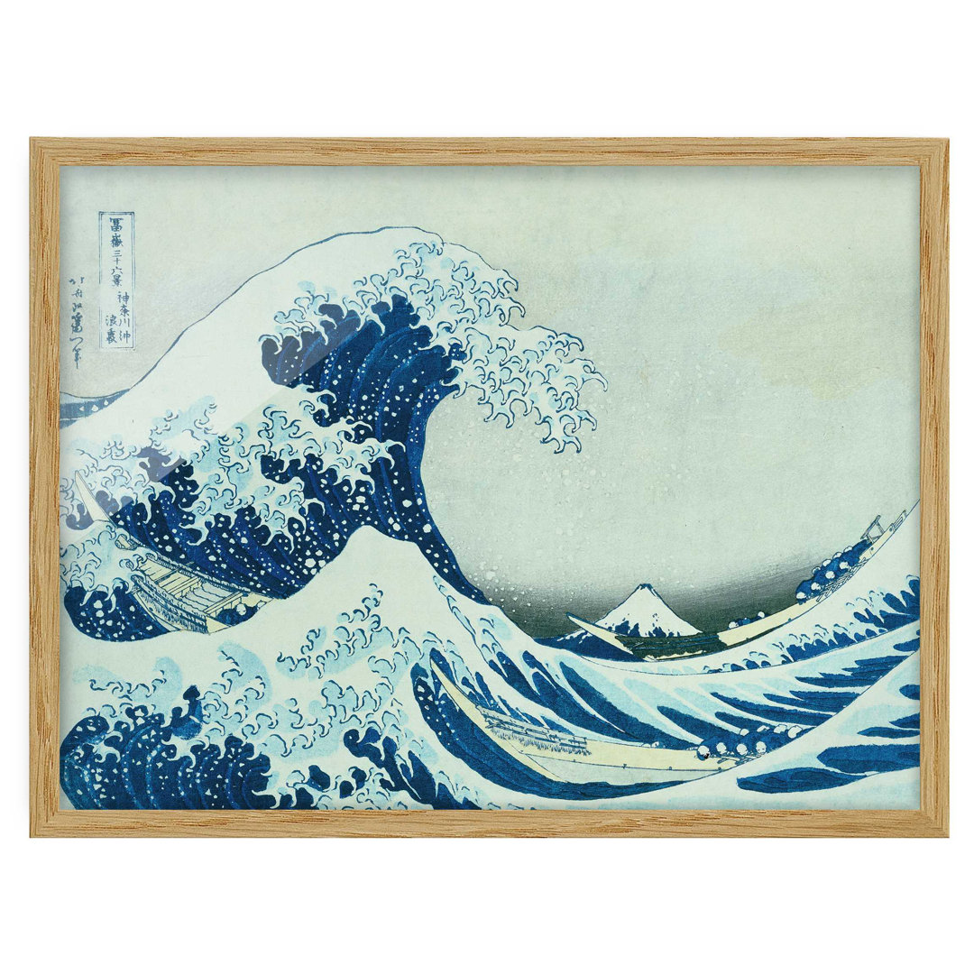 Bild mit Rahmen - Katsushika Hokusai - Die große Welle von Kanagawa - Landschaft 3:4