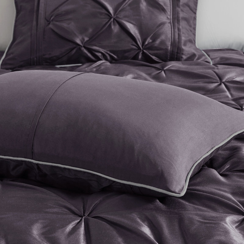 Édredon prune pour très grand lit - 7 pièces avec décoration de chambre élégante, Prune