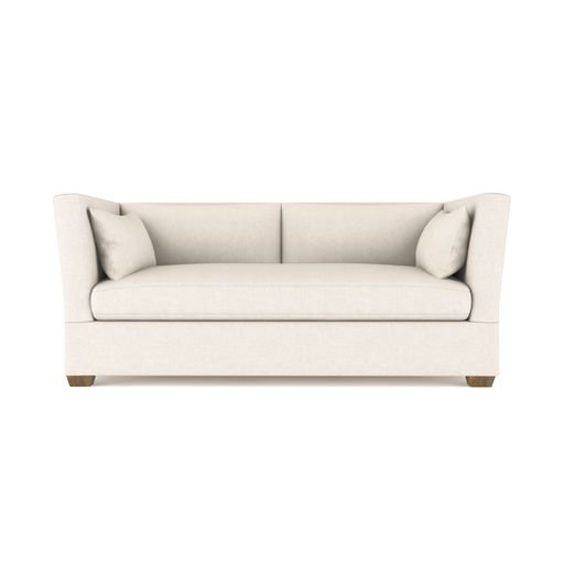 Rivington Flare Square Track-Arm Loveseat, Vintage Leather Alabaster, 31" H x 72" W x 37" D, Ebony