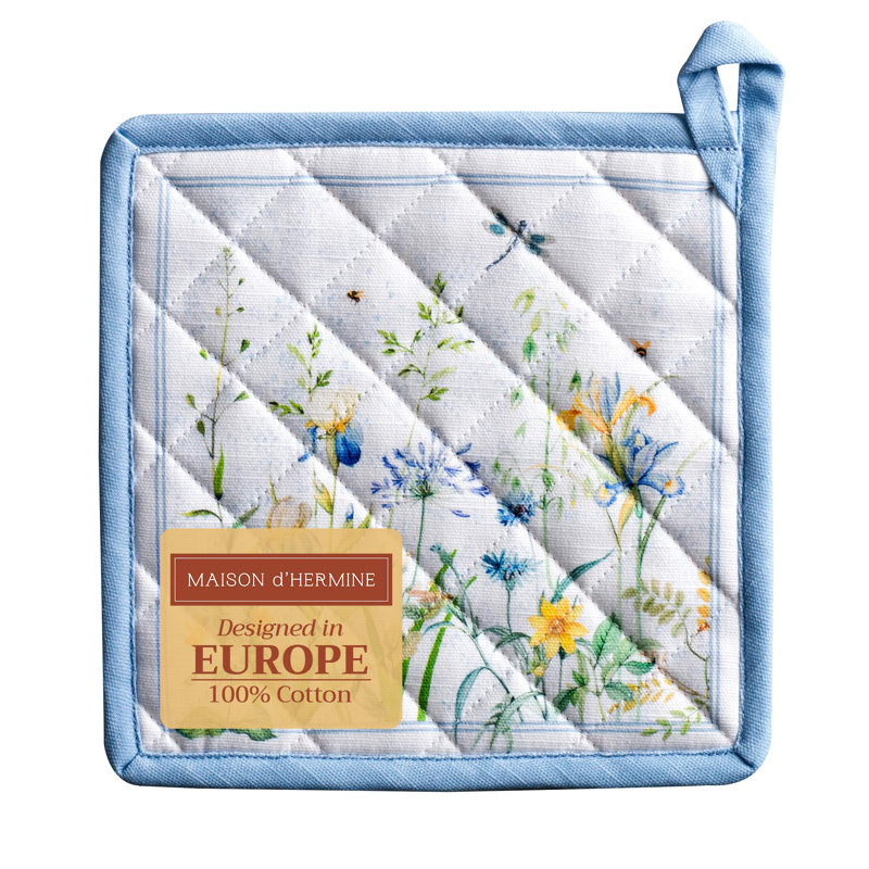 Maison d'Hermine Fleurs de Mai 100 % coton manique simple - 8 po x 8 po